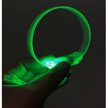 VipMarketim 3 Modlu Pilli LED Işıklı Esnek Parti Bilekliği Yeşil