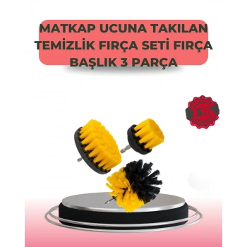 VipMarketim 3 Parça Matkap Ucu Temizlik Fırçası Dayanıklı Naylon Kıllı