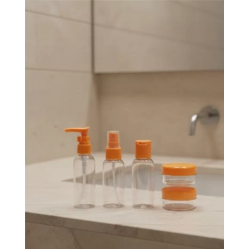 VipMarketim 30 ml 5’li Seyahat Şişesi Seti Çantalı Kozmetik Organizer