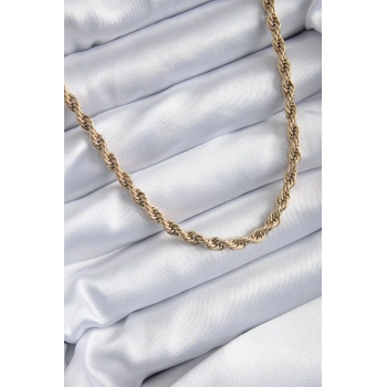 VipMarketim 316L Çelik Gold Renk 60 cm Burgu Model Kadın Kolye 5886