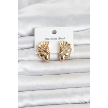 VipMarketim 316L Çelik Gold Renk Vintage Model Kadın Küpe 5886