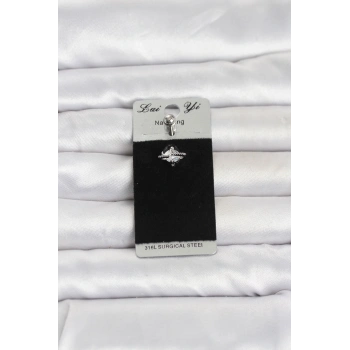 VipMarketim 316L Cerrahi Çelik Zirkon Taşlı Göbek Piercing 5886