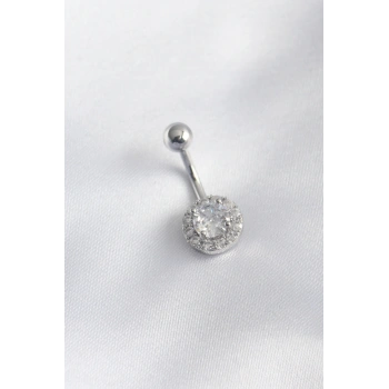 VipMarketim 316L Cerrahi Çelik Zirkon Taşlı Kadın Göbek Piercing 5886