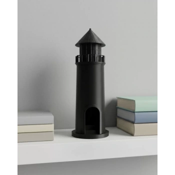 VipMarketim 3D Deniz Feneri Mumluk Siyah Dekoratif Masa Üstü Aksesuar