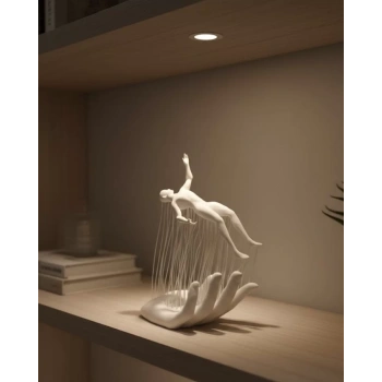 VipMarketim 3D El Üzerinde İnsan Figürü Beyaz Minimal Masa Üstü Dekor