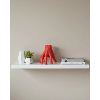 VipMarketim 3D Kırmızı El Biblo 17x16 cm Sanatsal ve Dikkat Çekici Dekor