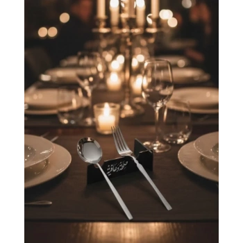 VipMarketim 3D Özel Baskı 6’lı Kaşık Çatal Sunum Standı Şık Masa Düzenleyici