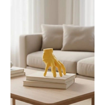 VipMarketim 3D Sarı El Tasarım Dekor 17x16 cm Konsol ve Şömine Üstü Aksesuar