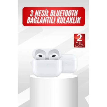 VipMarketim 3.Nesil İOS Android Uyumlu Bluetooth 5.0 Beyaz Çağrı Cevaplama