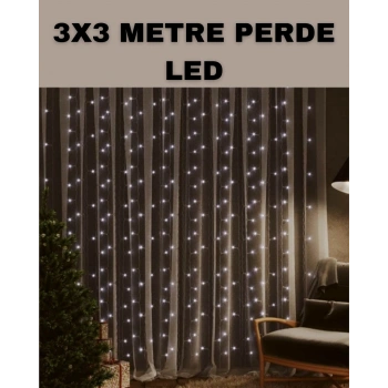 VipMarketim 3x3 LED Şelale Perde Işık Kutlama ve Dekor Aydınlatması