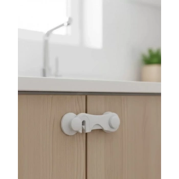 VipMarketim 4 Adet Bebek Güvenlik Dolap Kilidi Çift Taraflı Bantlı Kolay Montajlı Emniyet Seti