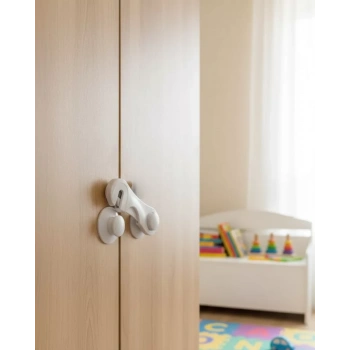 VipMarketim 4 Adet Çocuk Güvenliği Dolap Kilidi Yapışkanlı Pratik Kullanım Ev İçi Koruma