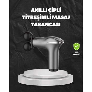 VipMarketim 4 Başlıklı Şarjlı Masaj Tabancası Bel Sırt Boyun Bacak Kas Rahatlatıcı