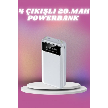 VipMarketim 4 Çıkışlı 20.000 MAH Powerbank Taşınabilir Çoklu Giriş