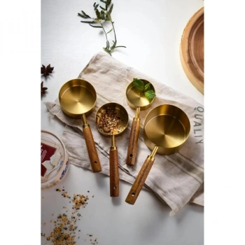 VipMarketim 4lü Ahşap Saplı Ölçü Kaşığı