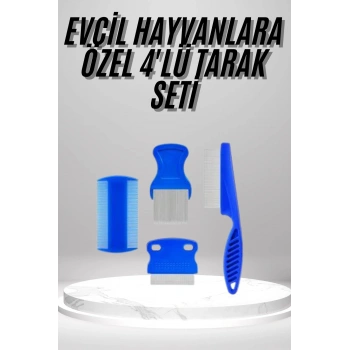 VipMarketim 4lü Bit Evcil Hayvan Tarak Seti Kedi Köpek Bit Tarak Seti Pire Tarağı