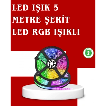VipMarketim 5 Metre Kumandalı RGB Şerit LED Aydınlatma