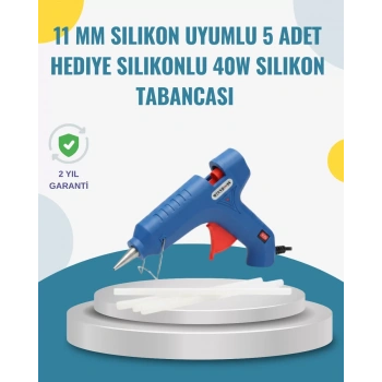 VipMarketim 5 Silikon Hediyeli 40W Sıcak Silikon Tabancası Pratik Güçlü Kullanım