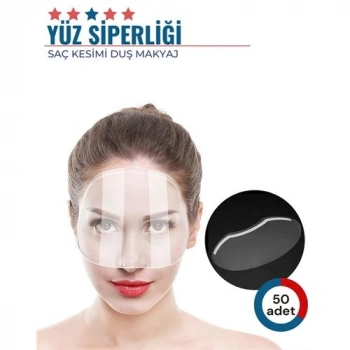 VipMarketim 50 Adet Saç Kesimi Duş Makyaj Yüz Koruma Siperliği