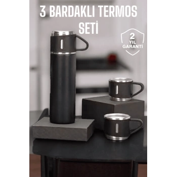 VipMarketim 500 ml Kapasiteli Taşınabilir Basınçlı Termos Seti Günlük Kullanım için İdeal