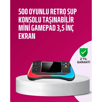 VipMarketim 500 Oyunlu 35” Elde Taşınabilir Mini Oyun Konsolu – Şarjlı TV Bağlantılı