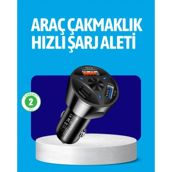 VipMarketim 55W Güçlü Araç Şarj Cihazı Power Delivery Destekli