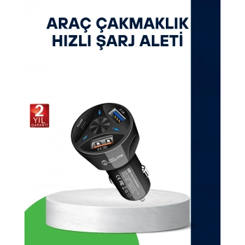 VipMarketim 55W Hızlı Araç Şarj Cihazı Quick Charge 3.0 ve PD Destekli