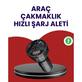 VipMarketim 55W PD ve Quick Charge 3.0 Destekli Polygold Araç Şarj Adaptörü