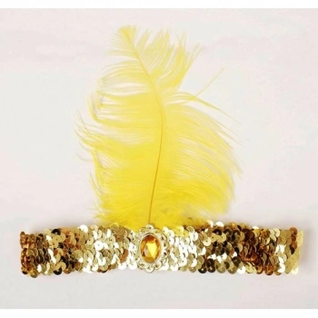 VipMarketim 70ler 80ler ve 90lar Temalı Altın Renk Çarliston Saç Bandı