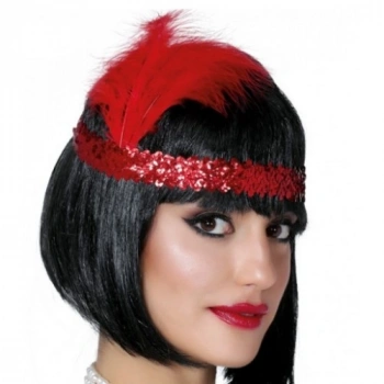 VipMarketim 70ler 80ler ve 90lar Temalı Kırmızı Renk Çarliston Saç Bandı