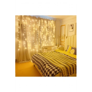 VipMarketim  8 Fonksiyonlu Peri Perde Led Uzaktan Kumandalı Günışığı Perde Peri Led (3 mt x 3 mt)