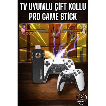 VipMarketim 8K Android TV Gme Stick Video Oyun Konsolu Aile Retro 35000 Oyunlu Çift Kollu
