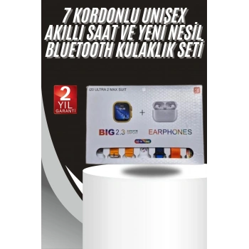VipMarketim 9 Ultra Akıllı Saat 49mm 2inç Ekran 7 Kordonlu ve Bluetooth Kulaklık