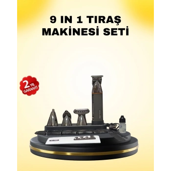 VipMarketim 9’u 1 Arada Bakım Seti Güçlü Motorlu Saç Sakal Burun Kulak Trimmer