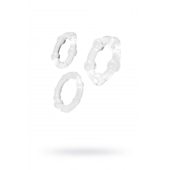 VipMarketim A-Toys  Penis  Halka Seti, silikon, Şeffaf, Ø 3,5/3/2 cm