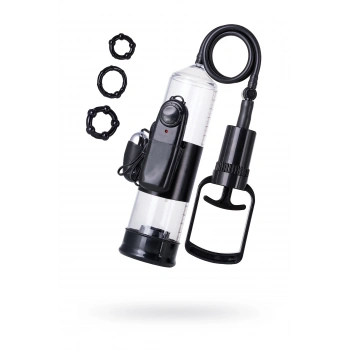 VipMarketim A-toys Titreşimli Penis Pompası, Pvc, Siyah, 22,8 Cm