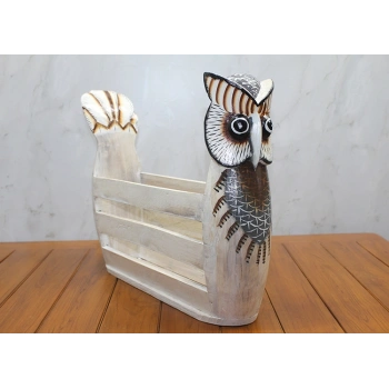 VipMarketim Ahşap Baykuş Gazetelik