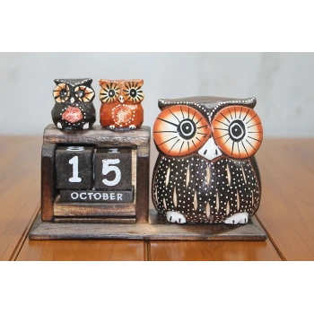 VipMarketim Ahşap Baykuş Takvim