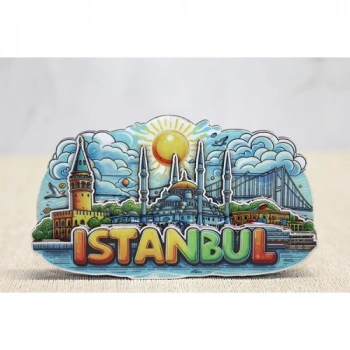 VipMarketim Ahşap İstanbul Temalı Magnet