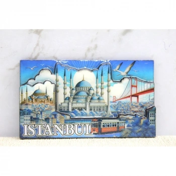 VipMarketim Ahşap İstanbul Temalı Magnet