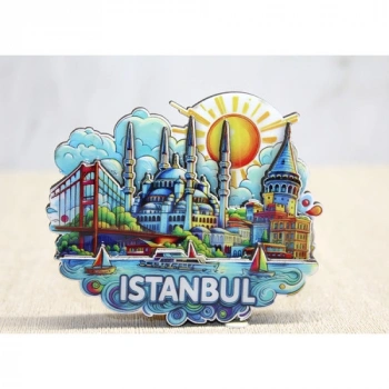 VipMarketim Ahşap İstanbul Temalı Magnet
