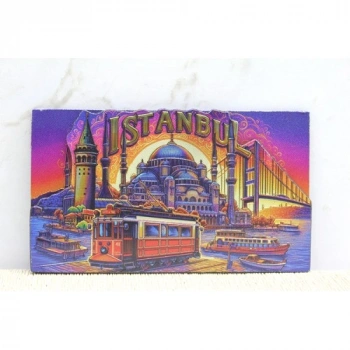 VipMarketim Ahşap İstanbul Temalı Magnet - Model 9