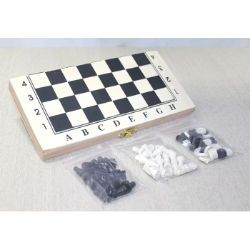 VipMarketim Ahşap Kutulu Satranç Tavla Seti Model 4