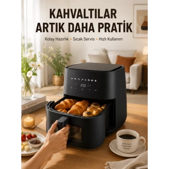 VipMarketim Air Fryer Mutfak Pişirme Cihazı Çok Programlı Dokunmatik