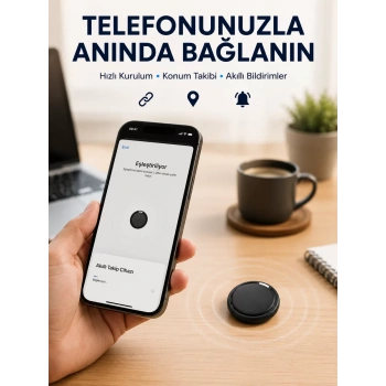 VipMarketim AirTag Akıllı Eşya Takip Cihazı Apple ve Android Uyumlu Uzun Pil Ömürlü
