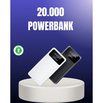 VipMarketim Akıllı LCD Ekranlı 20.000mAh Powerbank PD + USB + Type-C