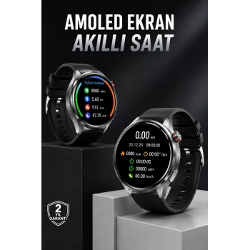 VipMarketim Akıllı Saat Bluetooth Bağlantılı Amoled Ekran Uyku ve Sağlık Takibi
