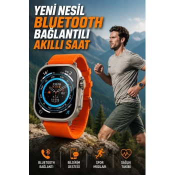 VipMarketim Akıllı Saat Uyku ve Spor Takibi Yeni Nesil Bluetooth Bağlantılı Amoled Ekran