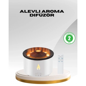 VipMarketim Alev Efektli Aromaterapi Difüzörü – 360 ml Su Hazneli Sessiz ve Zaman Ayarlı