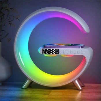 VipMarketim Ally 15W Kablosuz Şarj Standlı Bluetooth hoparlör RGB Gece Lambası-(5775)